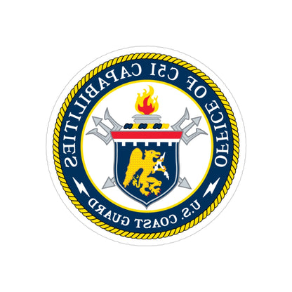 CG 761 Office of C5I Capabilities (U.S. Coast Guard) REVERSE PRINT Transparent STICKER-5" × 5"-The Sticker Space