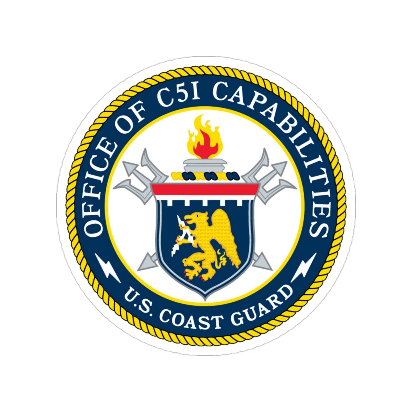 CG 761 Office of C5I Capabilities (U.S. Coast Guard) Transparent STICKER Die-Cut Vinyl Decal-3 Inch-The Sticker Space