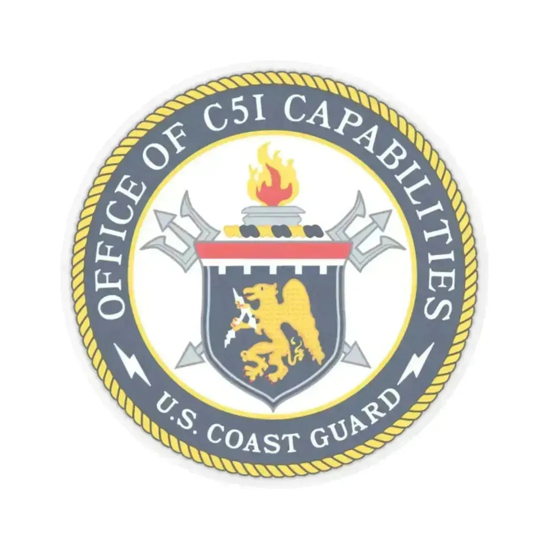 CG 761 Office of C5I Capabilities (U.S. Coast Guard) STICKER Vinyl Kiss-Cut Decal 2 Inch Transparent - The Sticker Space