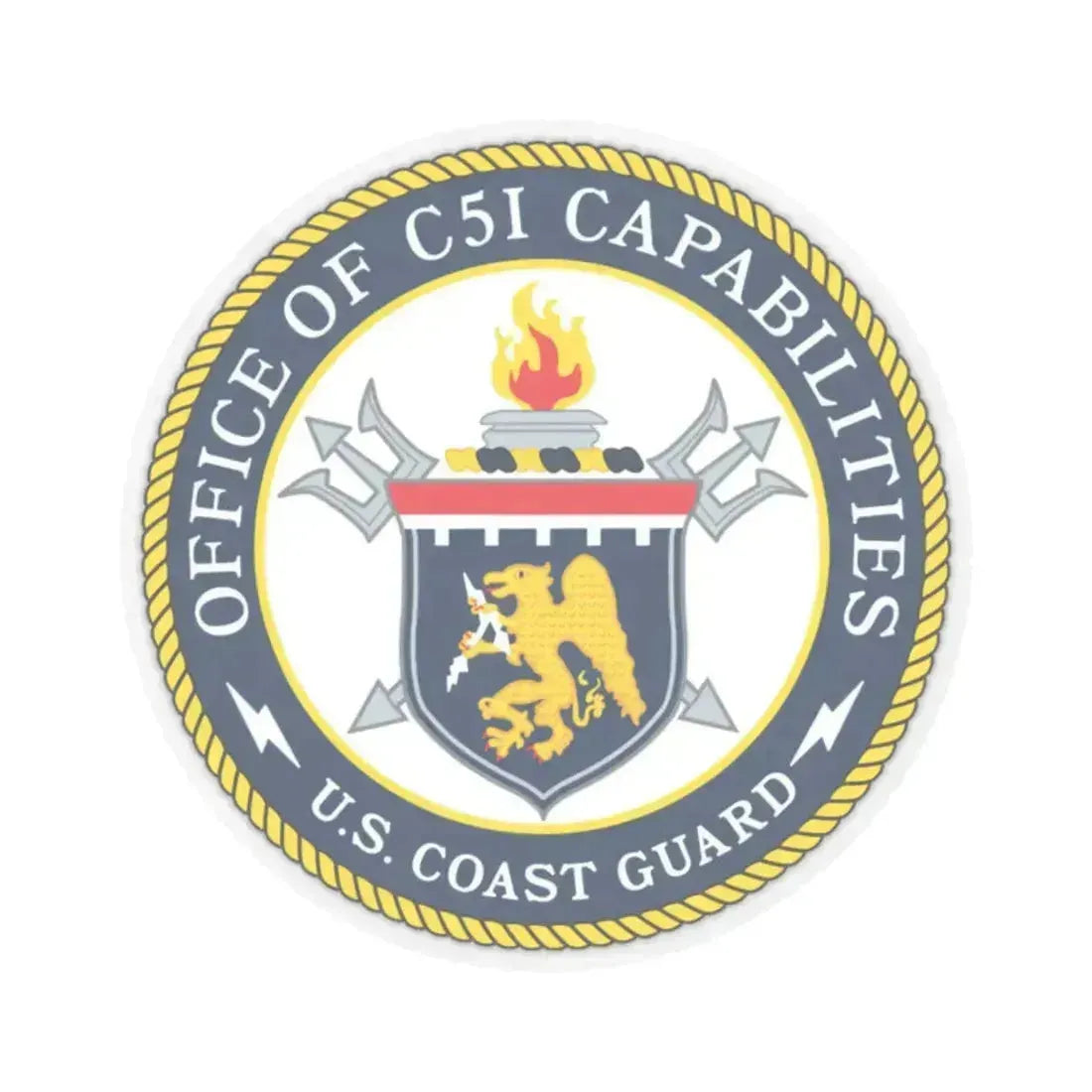 CG 761 Office of C5I Capabilities (U.S. Coast Guard) STICKER Vinyl Kiss-Cut Decal 2 Inch Transparent - The Sticker Space