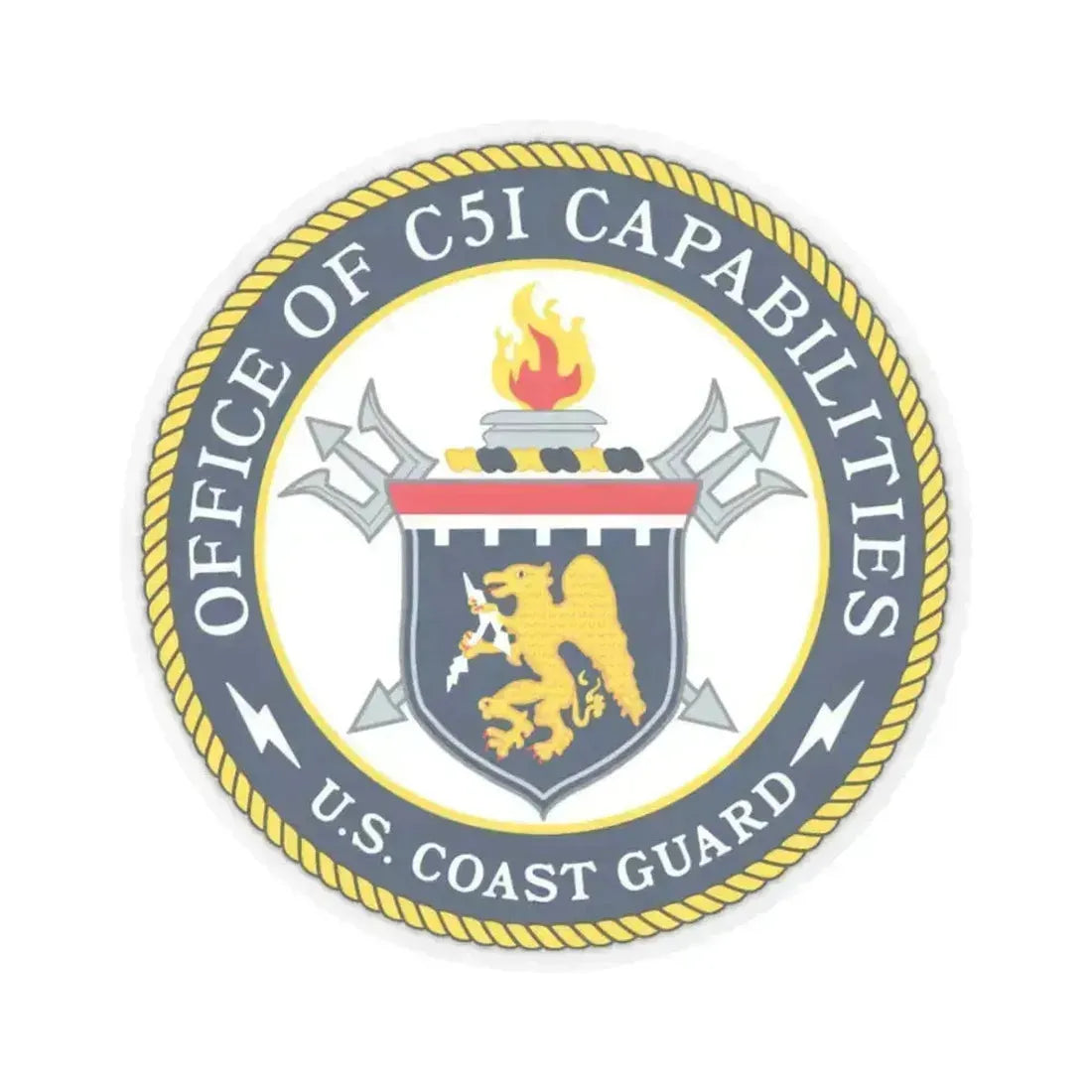 CG 761 Office of C5I Capabilities (U.S. Coast Guard) STICKER Vinyl Kiss-Cut Decal 3 Inch Transparent - The Sticker Space