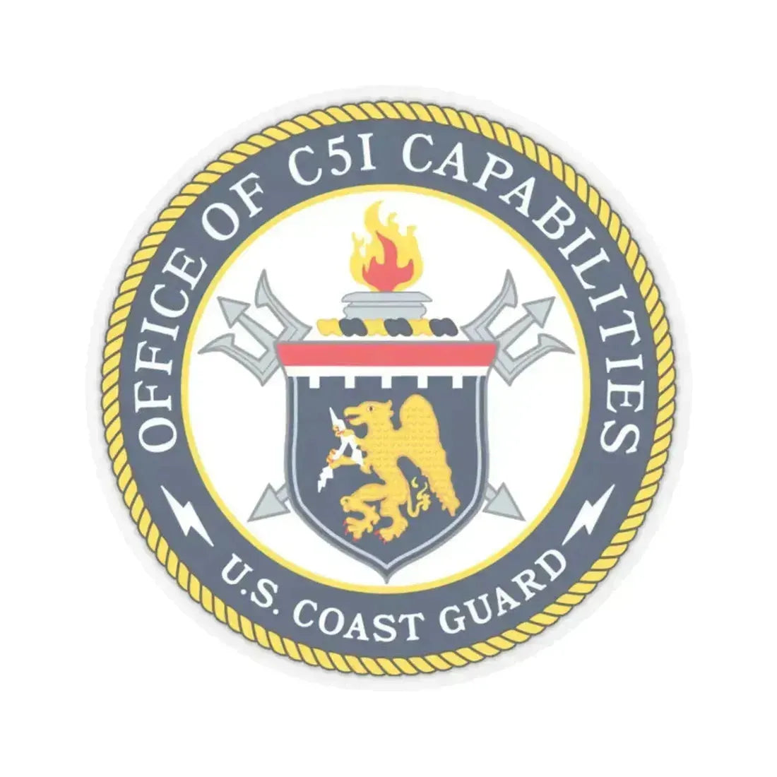 CG 761 Office of C5I Capabilities (U.S. Coast Guard) STICKER Vinyl Kiss-Cut Decal 3 Inch Transparent - The Sticker Space