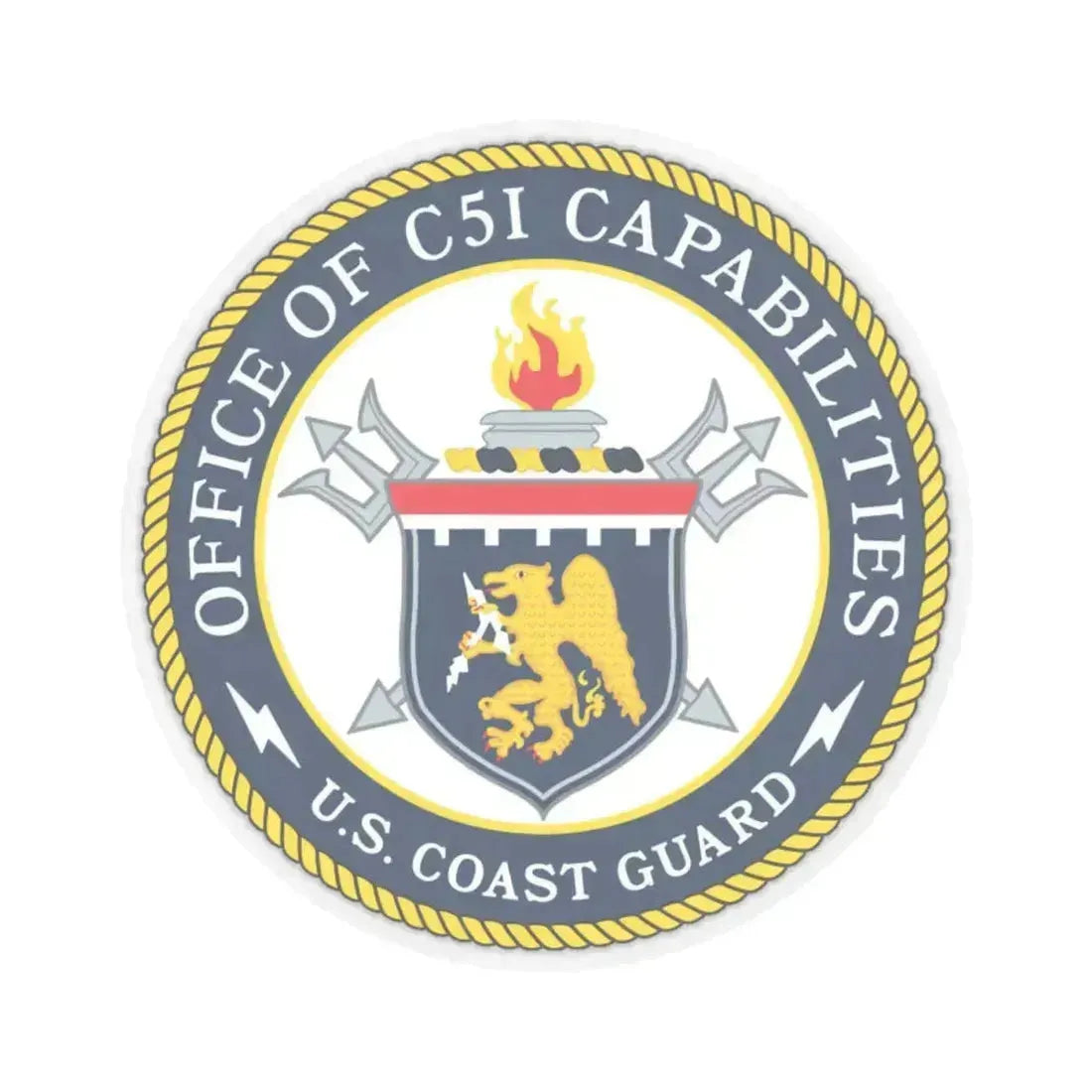 CG 761 Office of C5I Capabilities (U.S. Coast Guard) STICKER Vinyl Kiss-Cut Decal 4 Inch Transparent - The Sticker Space