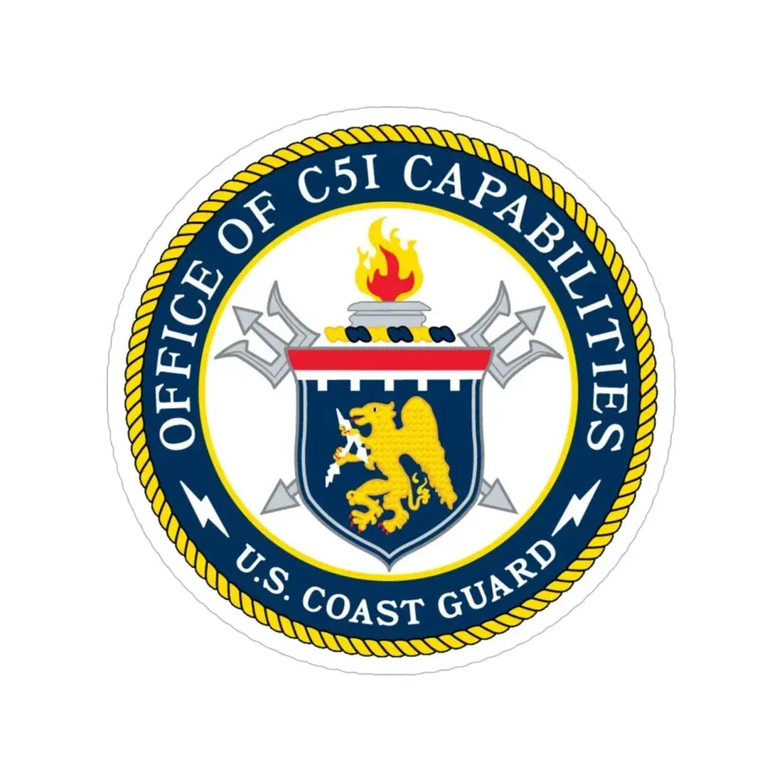 CG 761 Office of C5I Capabilities (U.S. Coast Guard) Transparent STICKER Die-Cut Vinyl Decal 5 Inch - The Sticker Space