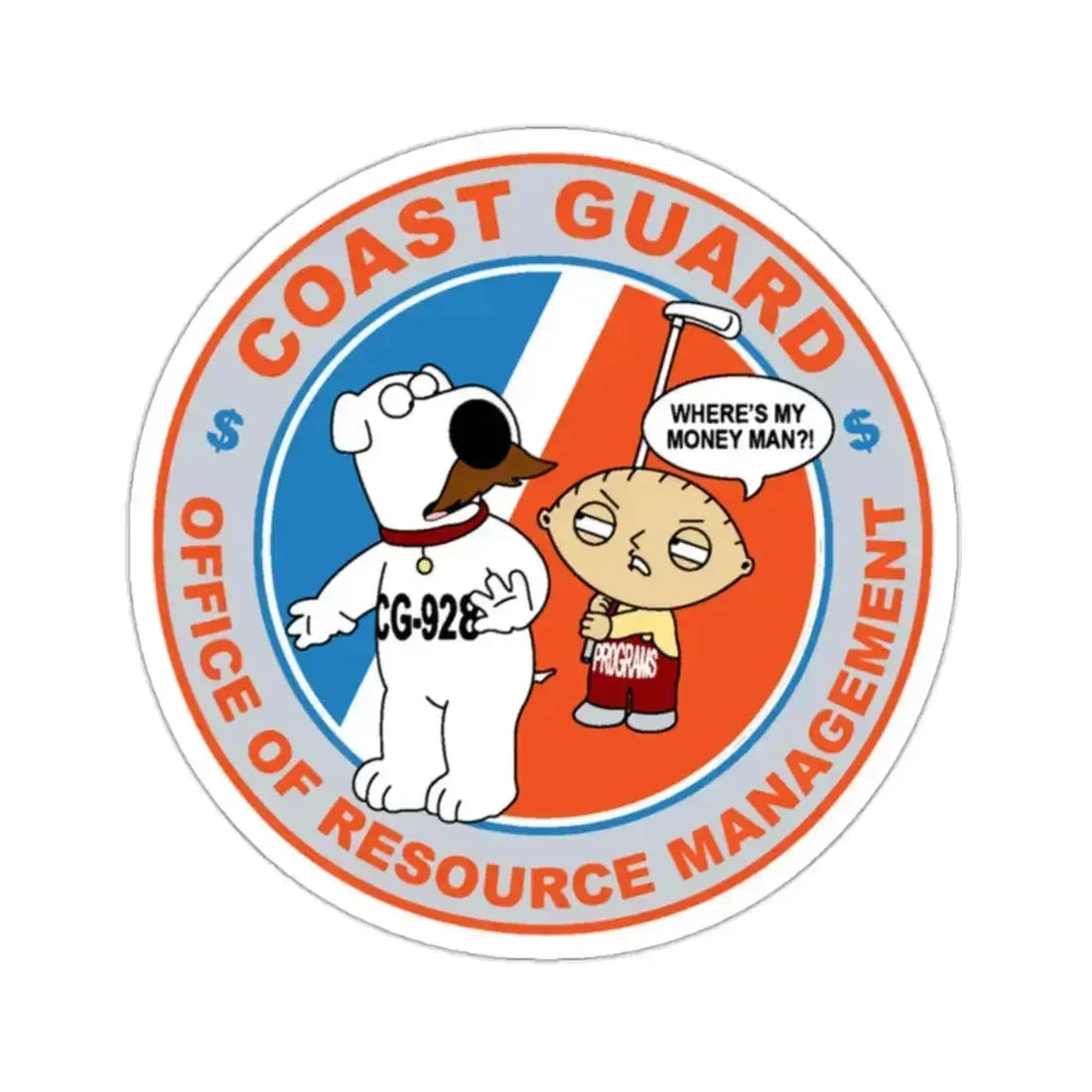 CG 928 ORM (U.S. Coast Guard) STICKER Vinyl Kiss-Cut Decal 2 Inch White - The Sticker Space