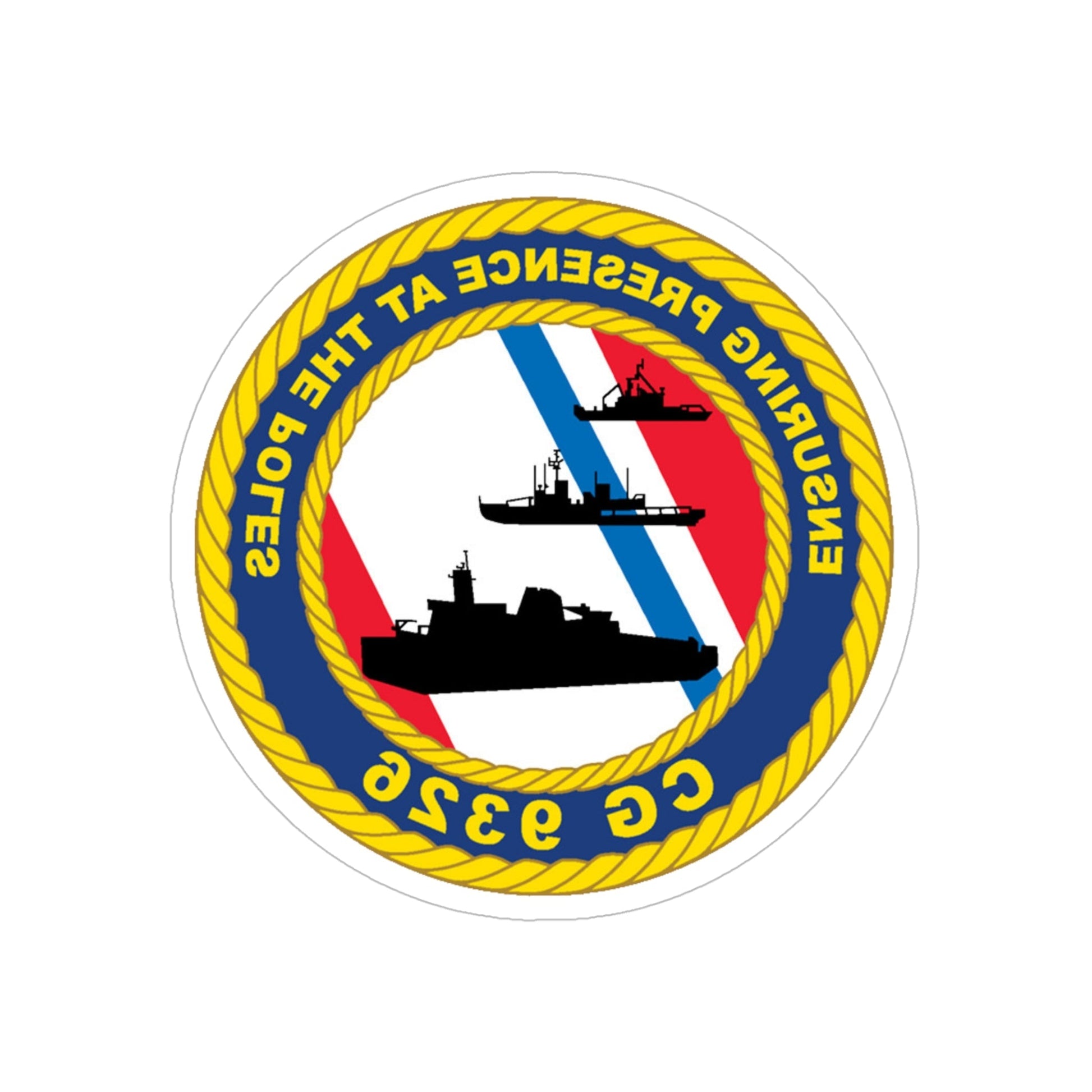 CG 9326 (U.S. Coast Guard) REVERSE PRINT Transparent STICKER-5 Inch-The Sticker Space