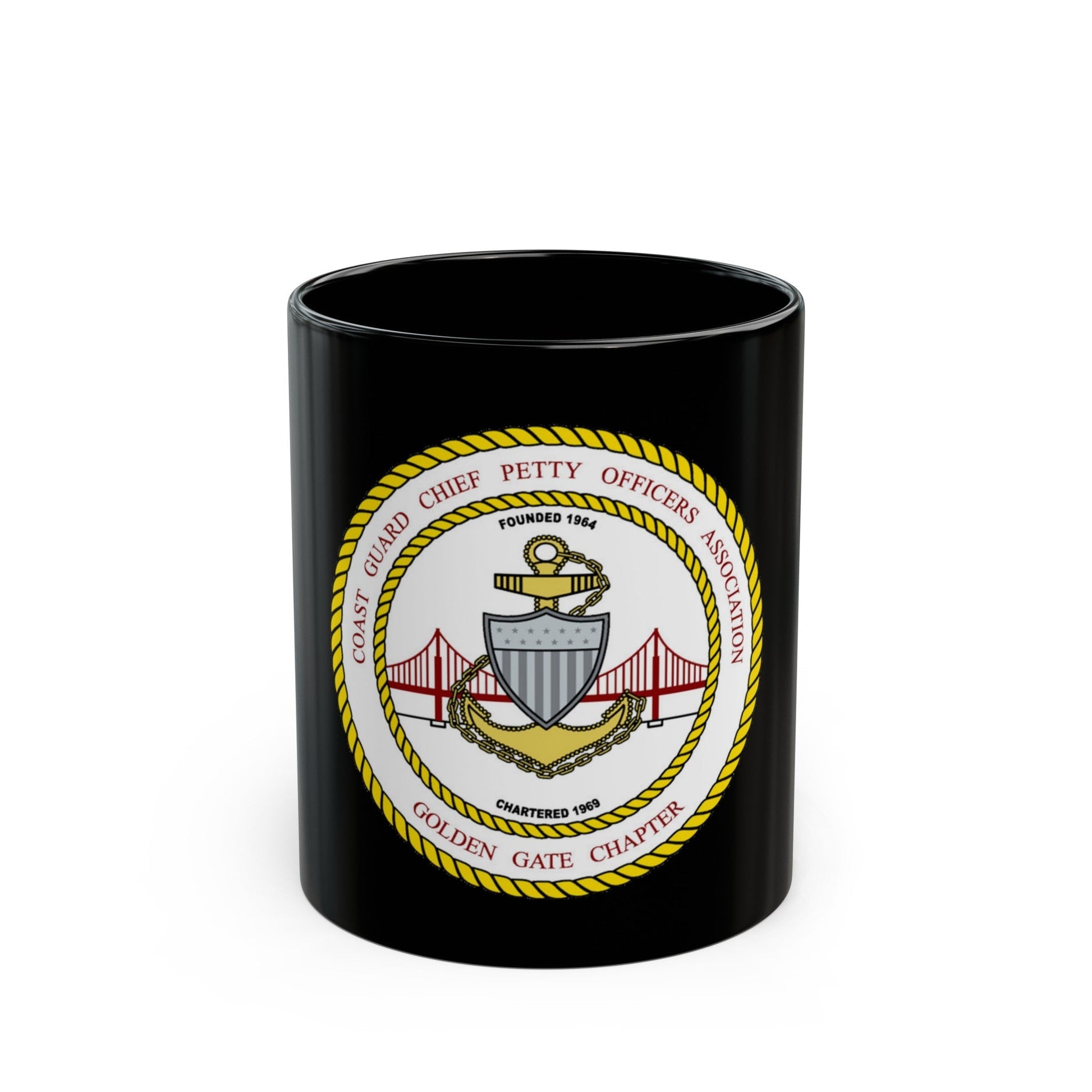 CG CPOA Golden Gate Chapter (U.S. Coast Guard) Black Coffee Mug-11oz-The Sticker Space