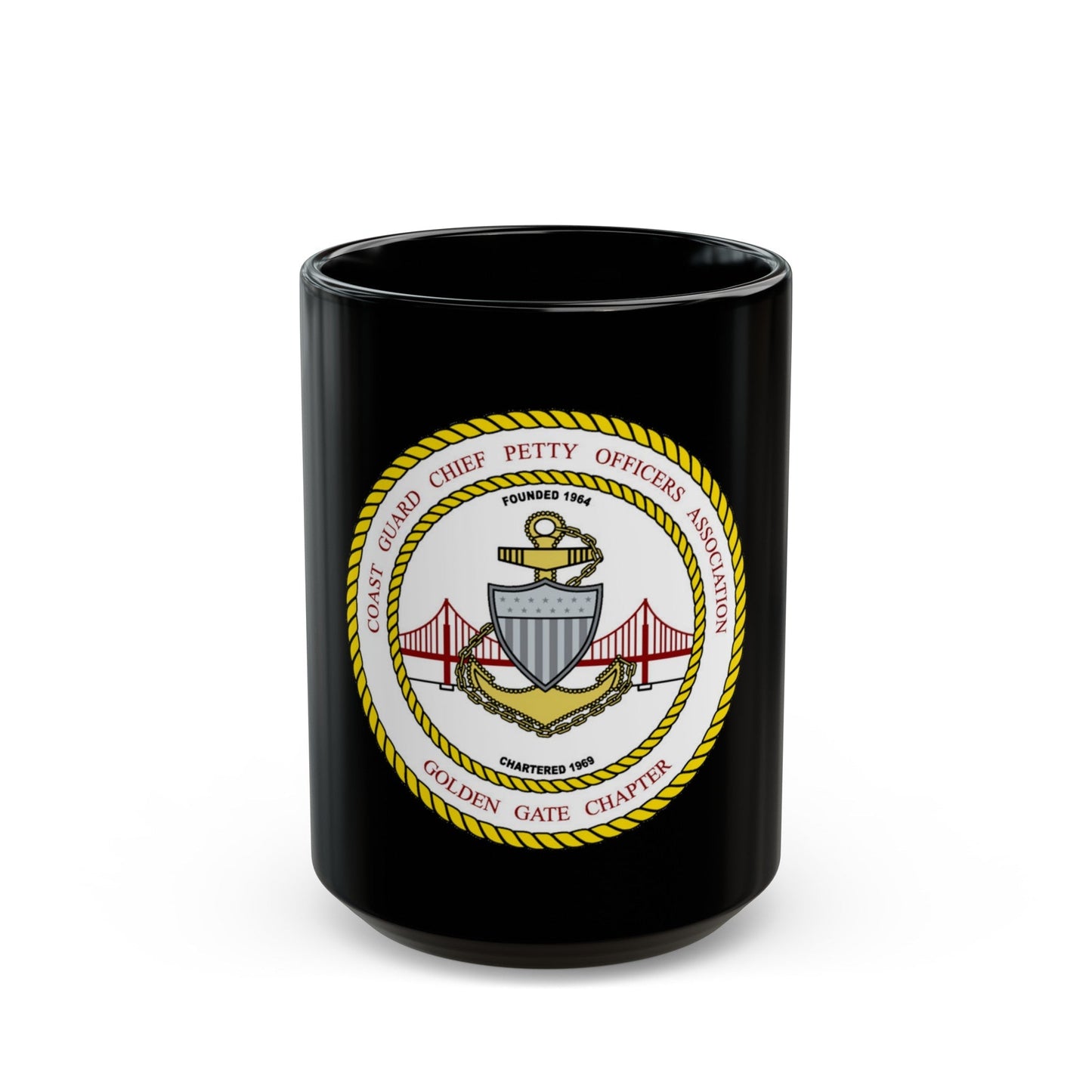 CG CPOA Golden Gate Chapter (U.S. Coast Guard) Black Coffee Mug-15oz-The Sticker Space