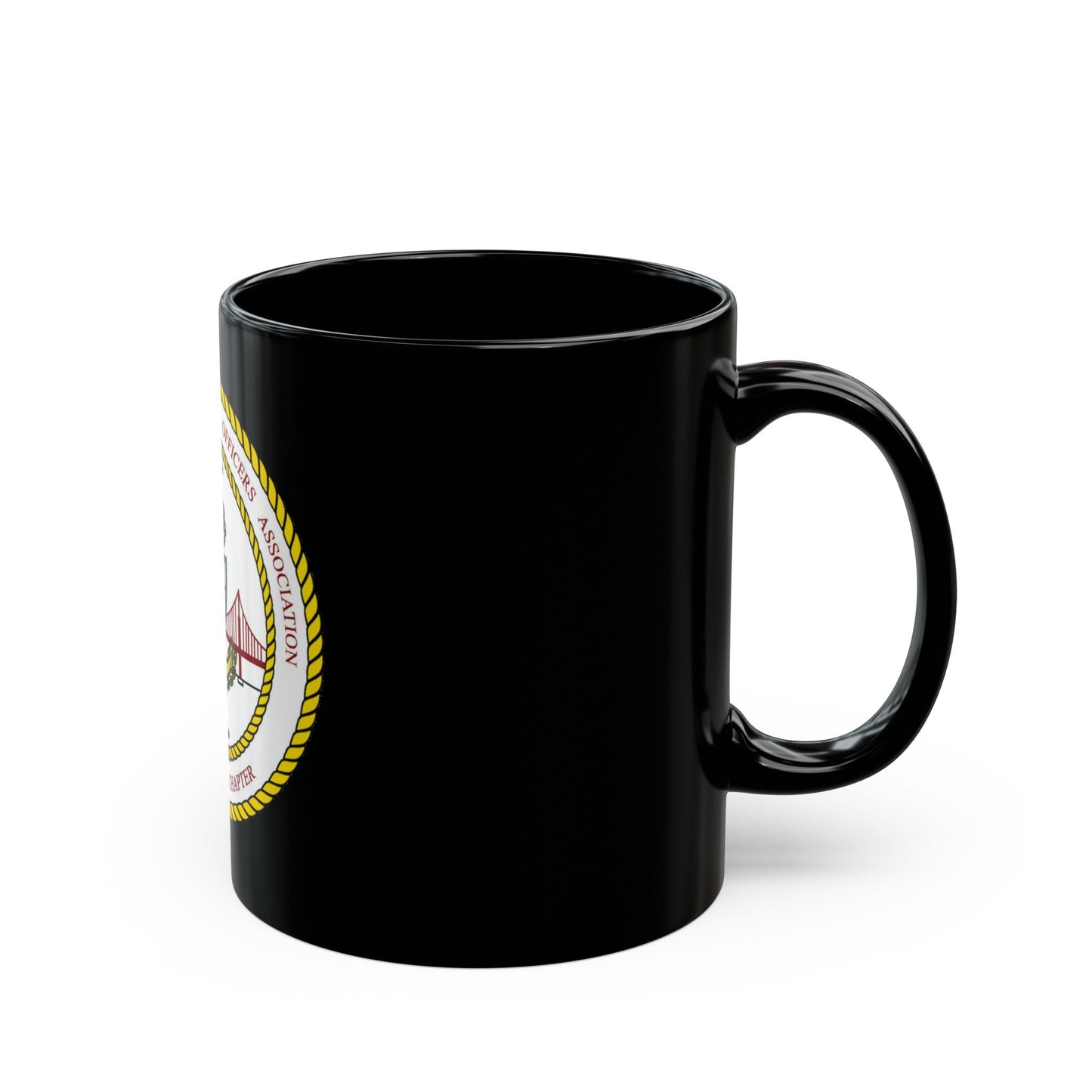 CG CPOA Golden Gate Chapter (U.S. Coast Guard) Black Coffee Mug-The Sticker Space