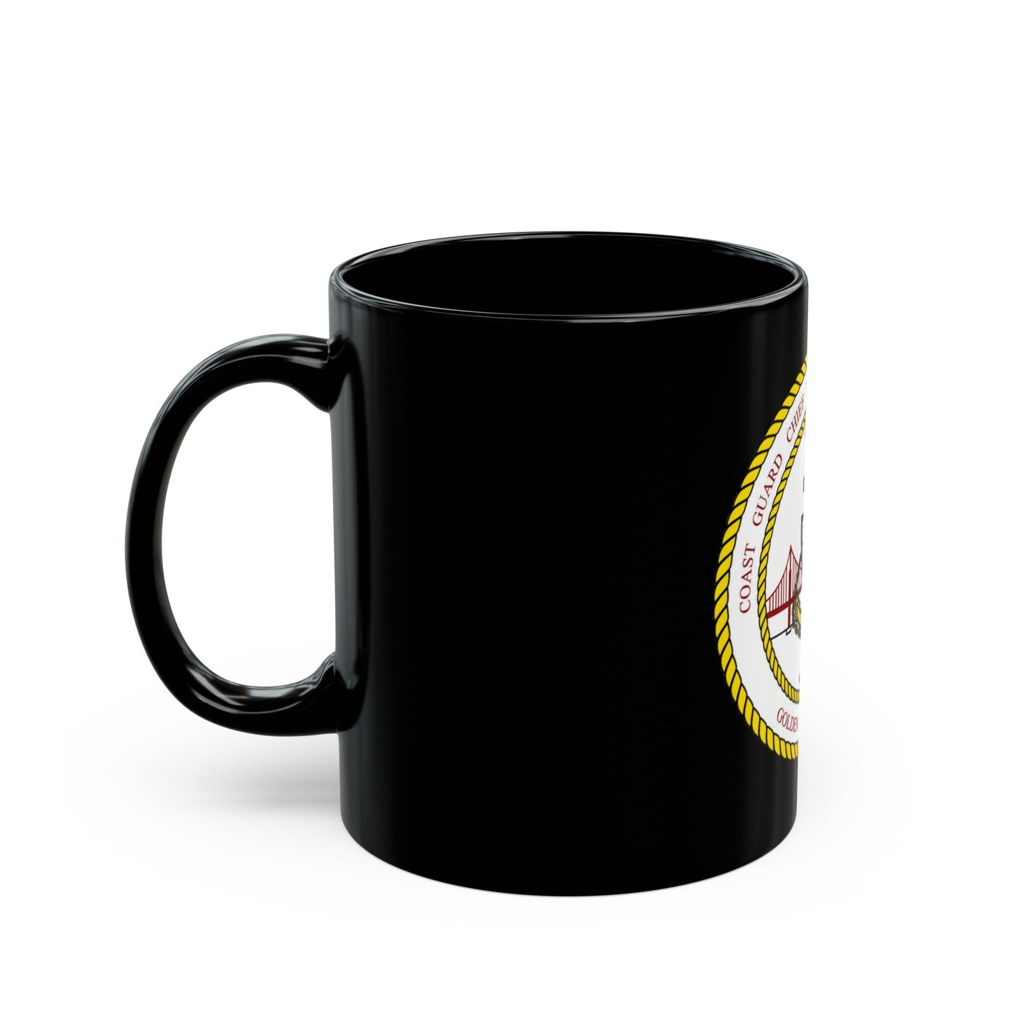 CG CPOA Golden Gate Chapter (U.S. Coast Guard) Black Coffee Mug-The Sticker Space