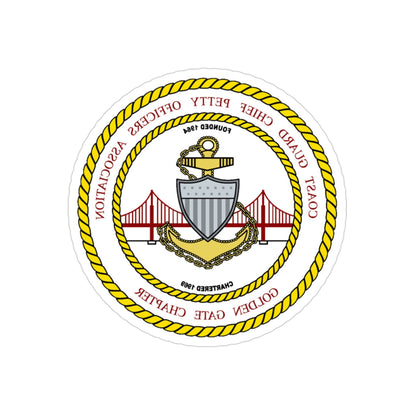 CG CPOA Golden Gate Chapter (U.S. Coast Guard) REVERSE PRINT Transparent STICKER-3 Inch-The Sticker Space