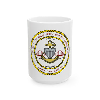 CG CPOA Golden Gate Chapter (U.S. Coast Guard) White Coffee Mug-15oz-The Sticker Space