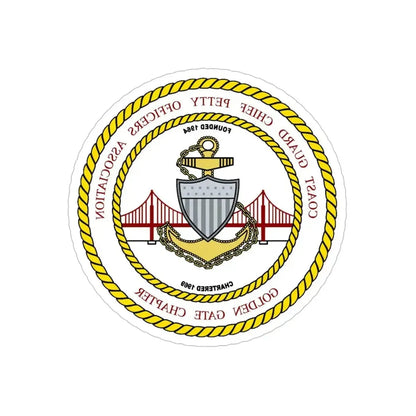 CG CPOA Golden Gate Chapter (U.S. Coast Guard) REVERSE PRINT Transparent Die-Cut STICKER - The Sticker Space