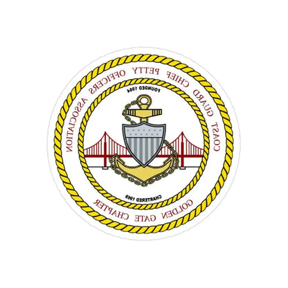 CG CPOA Golden Gate Chapter (U.S. Coast Guard) REVERSE PRINT Transparent Die-Cut STICKER - The Sticker Space