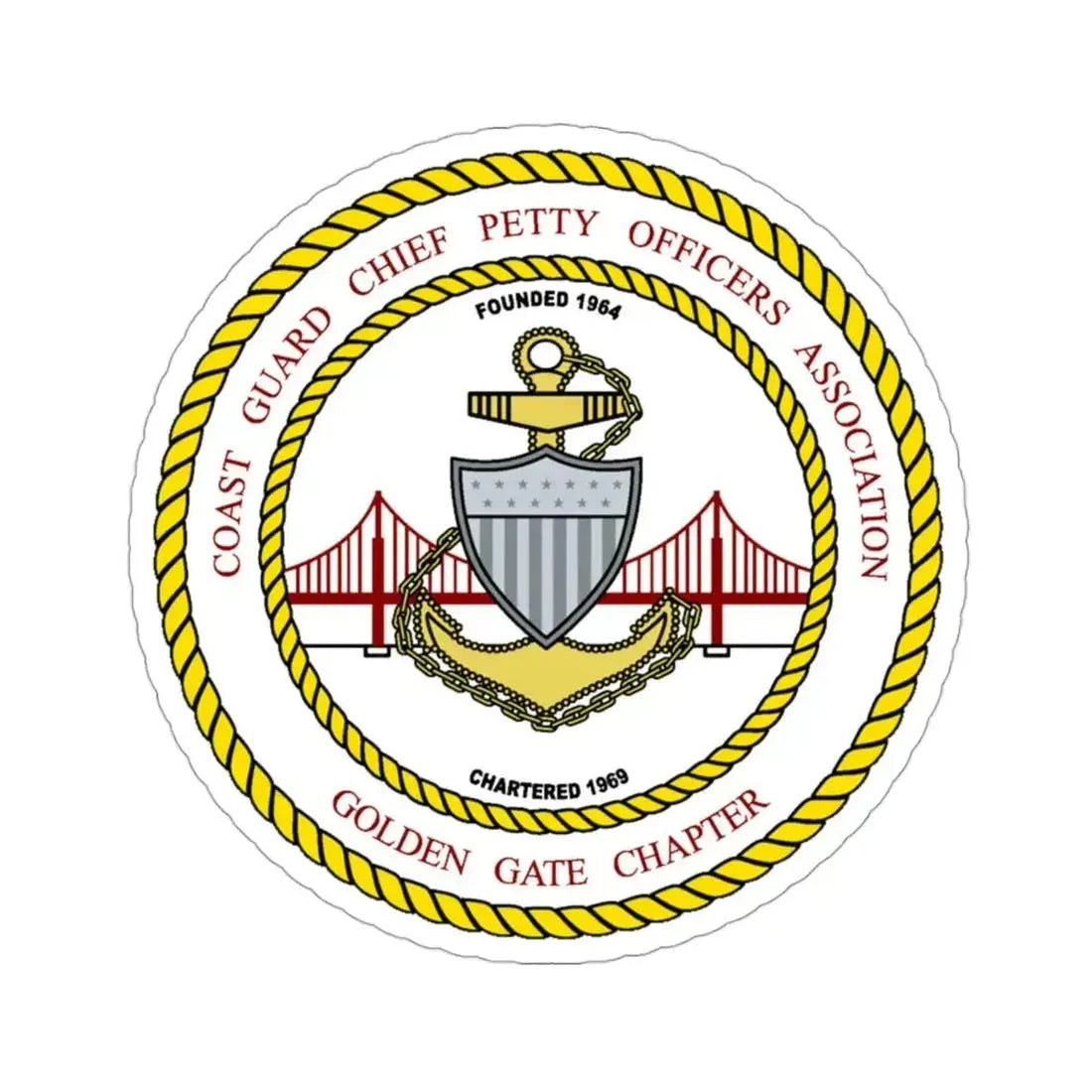CG CPOA Golden Gate Chapter (U.S. Coast Guard) STICKER Vinyl Die-Cut Decal - The Sticker Space