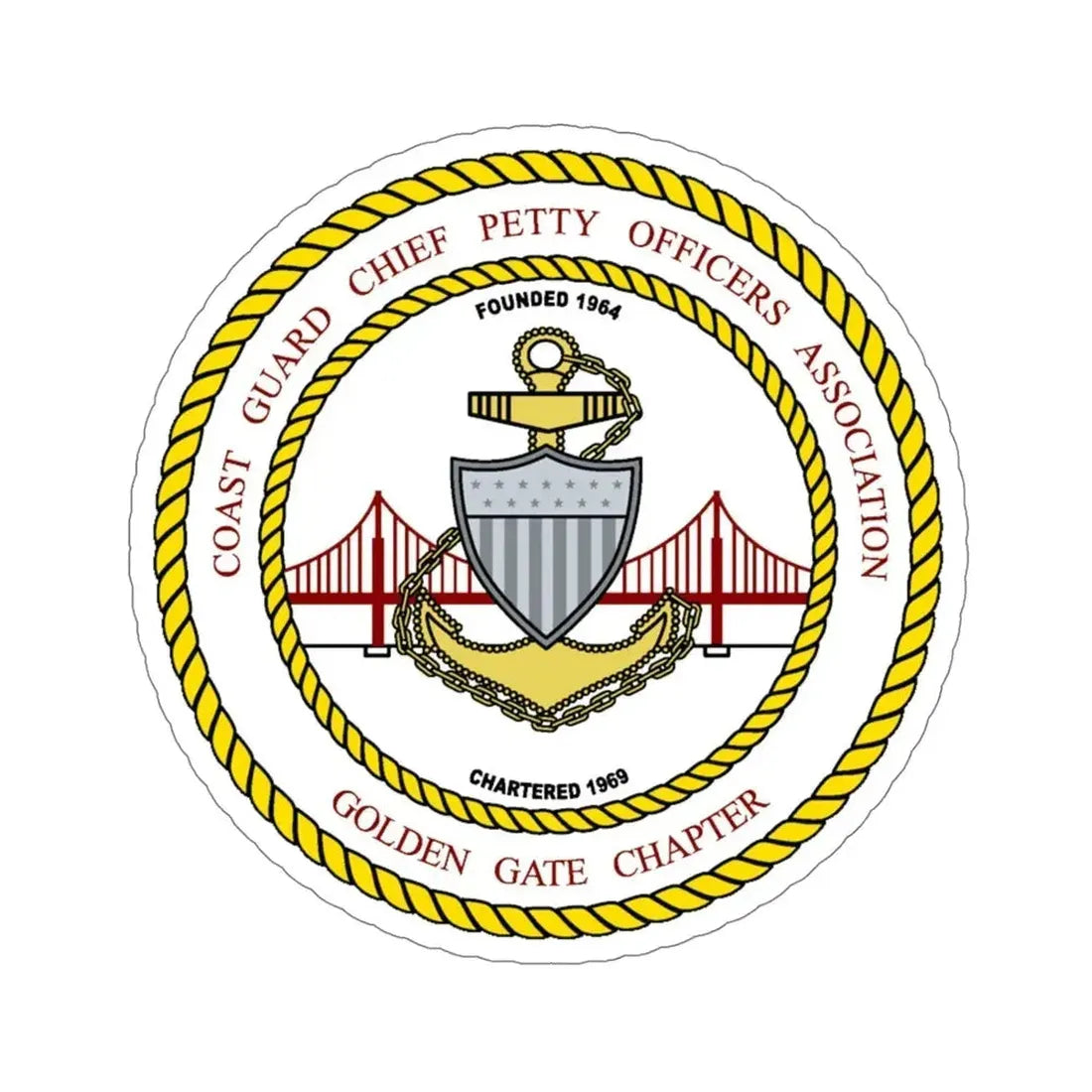 CG CPOA Golden Gate Chapter (U.S. Coast Guard) STICKER Vinyl Die-Cut Decal - The Sticker Space