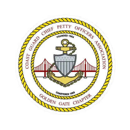 CG CPOA Golden Gate Chapter (U.S. Coast Guard) STICKER Vinyl Kiss-Cut Decal 2 Inch White - The Sticker Space