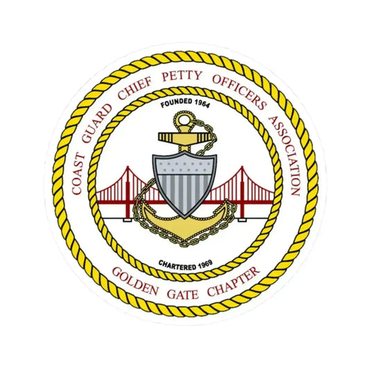 CG CPOA Golden Gate Chapter (U.S. Coast Guard) STICKER Vinyl Kiss-Cut Decal 2 Inch White - The Sticker Space