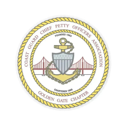 CG CPOA Golden Gate Chapter (U.S. Coast Guard) STICKER Vinyl Kiss-Cut Decal 3 Inch Transparent - The Sticker Space