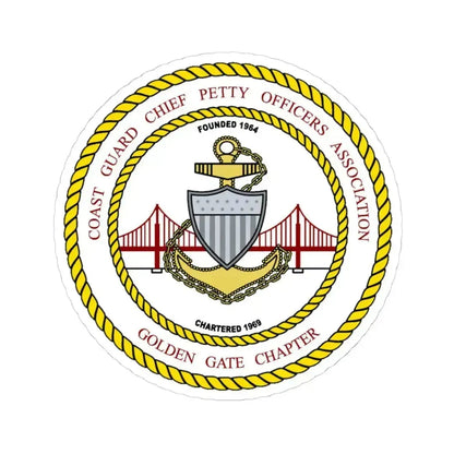 CG CPOA Golden Gate Chapter (U.S. Coast Guard) STICKER Vinyl Kiss-Cut Decal 4 Inch White - The Sticker Space