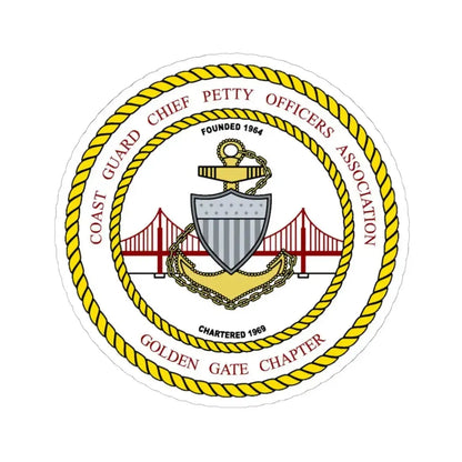 CG CPOA Golden Gate Chapter (U.S. Coast Guard) STICKER Vinyl Kiss-Cut Decal 6 Inch White - The Sticker Space