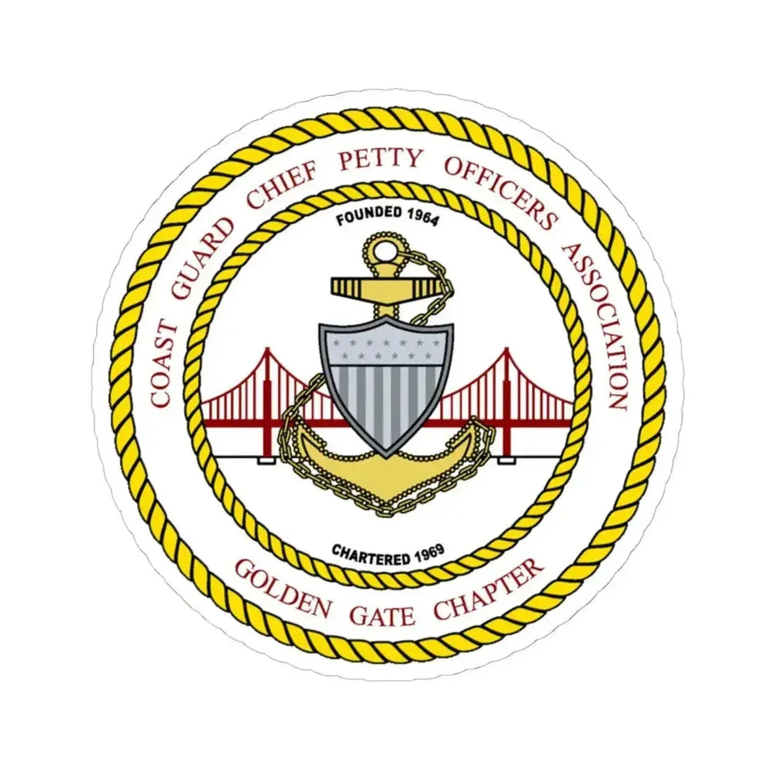 CG CPOA Golden Gate Chapter (U.S. Coast Guard) STICKER Vinyl Kiss-Cut Decal 6 Inch White - The Sticker Space