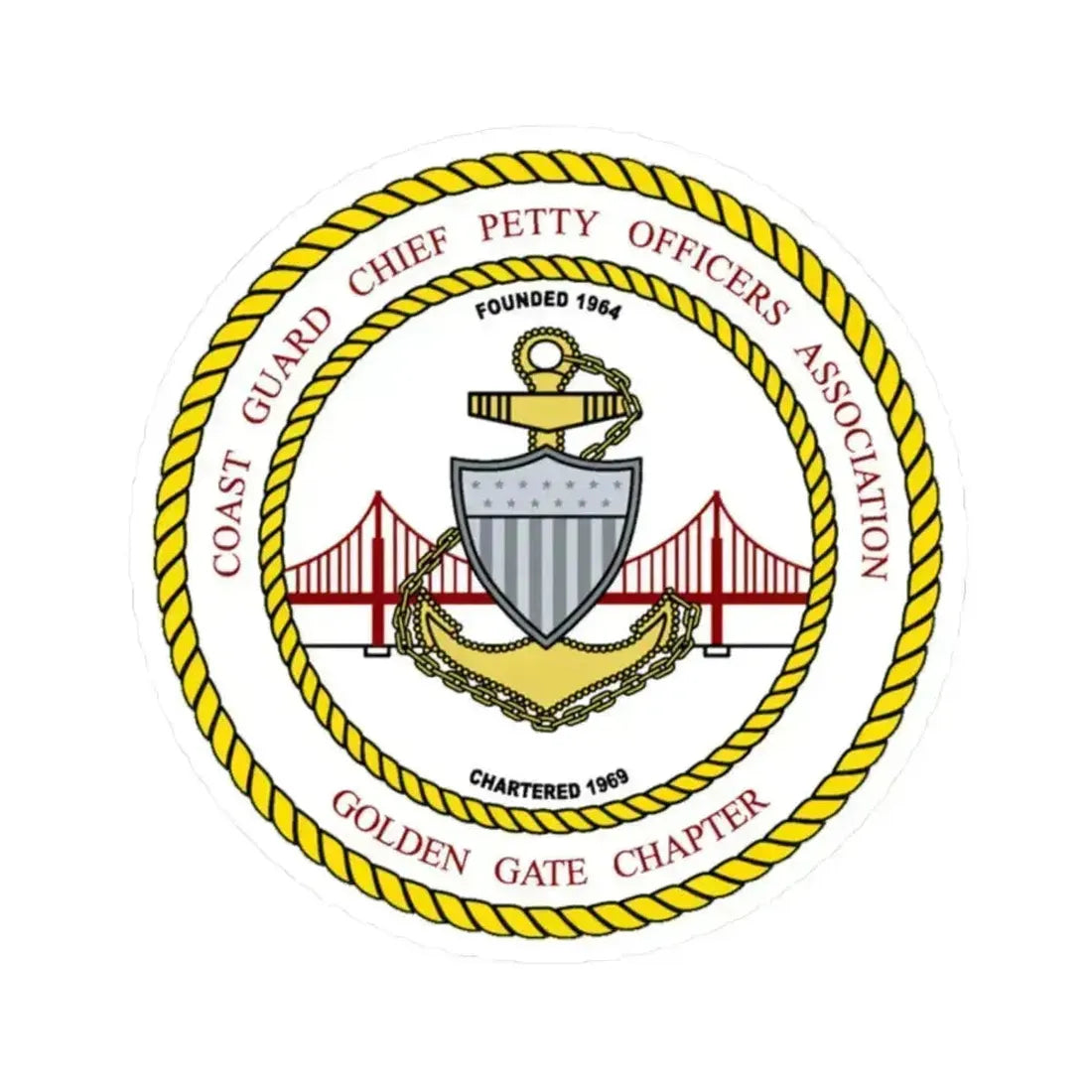 CG CPOA Golden Gate Chapter (U.S. Coast Guard) STICKER Vinyl Kiss-Cut Decal - The Sticker Space