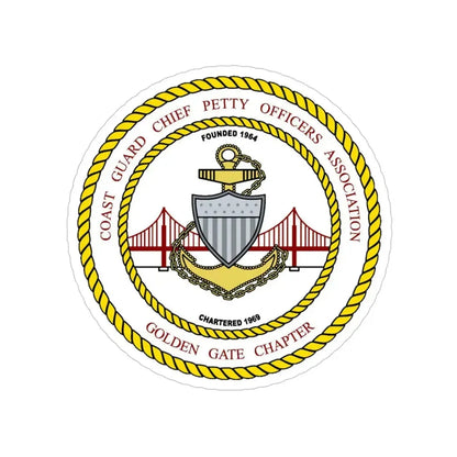 CG CPOA Golden Gate Chapter (U.S. Coast Guard) Transparent STICKER Die-Cut Vinyl Decal 4 Inch - The Sticker Space