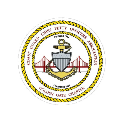 CG CPOA Golden Gate Chapter (U.S. Coast Guard) Transparent STICKER Die-Cut Vinyl Decal 6 Inch - The Sticker Space