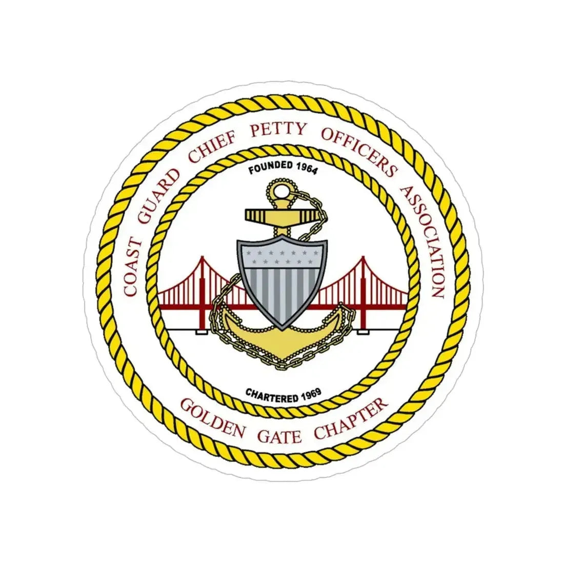 CG CPOA Golden Gate Chapter (U.S. Coast Guard) Transparent STICKER Die-Cut Vinyl Decal - The Sticker Space