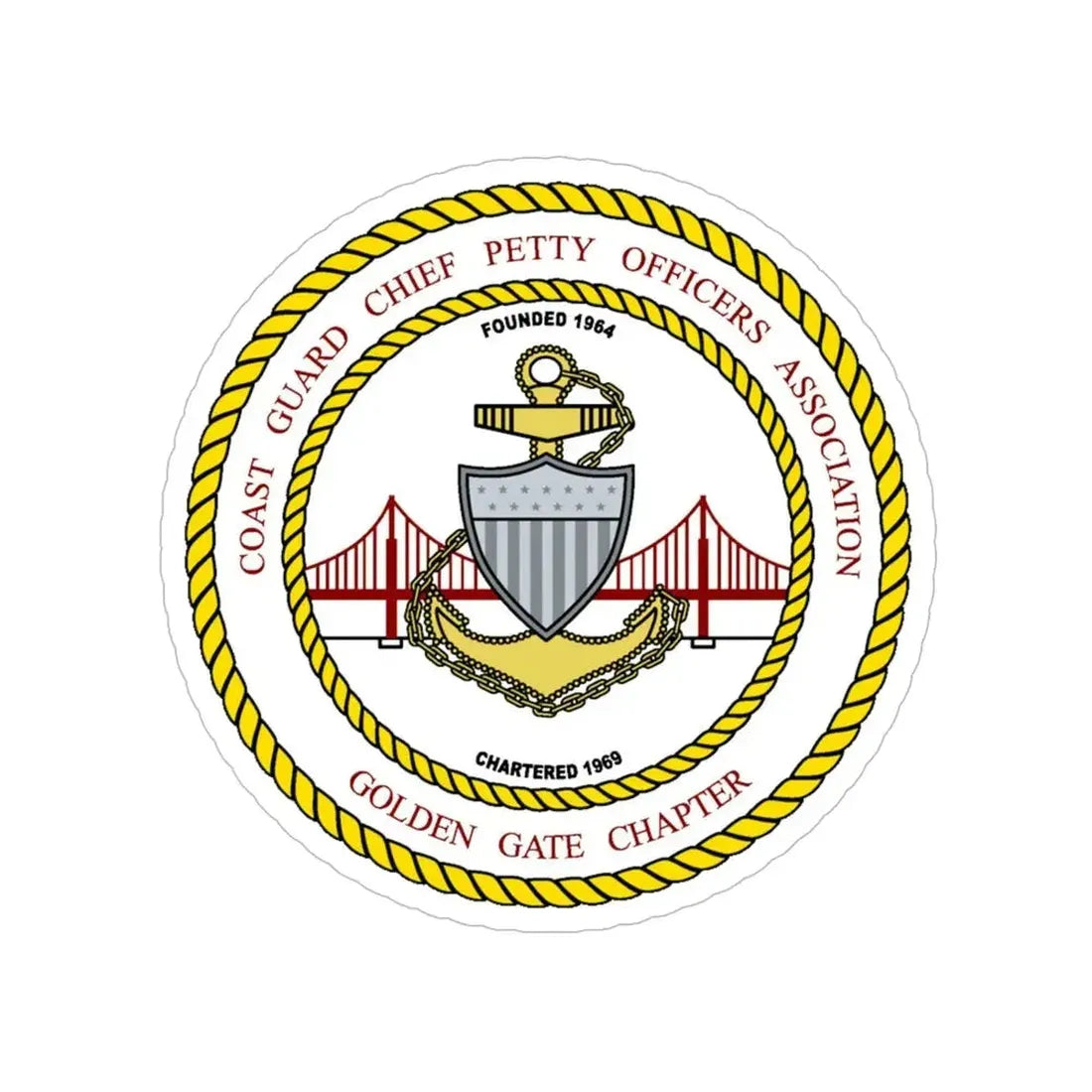 CG CPOA Golden Gate Chapter (U.S. Coast Guard) Transparent STICKER Die-Cut Vinyl Decal - The Sticker Space