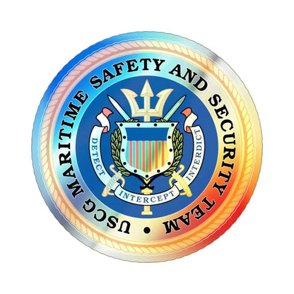 CG Maritime Safety & Security Team (U.S. Coast Guard) Holographic STICKER Die-Cut Vinyl Decal 5 Inch Holographic - The Sticker Space