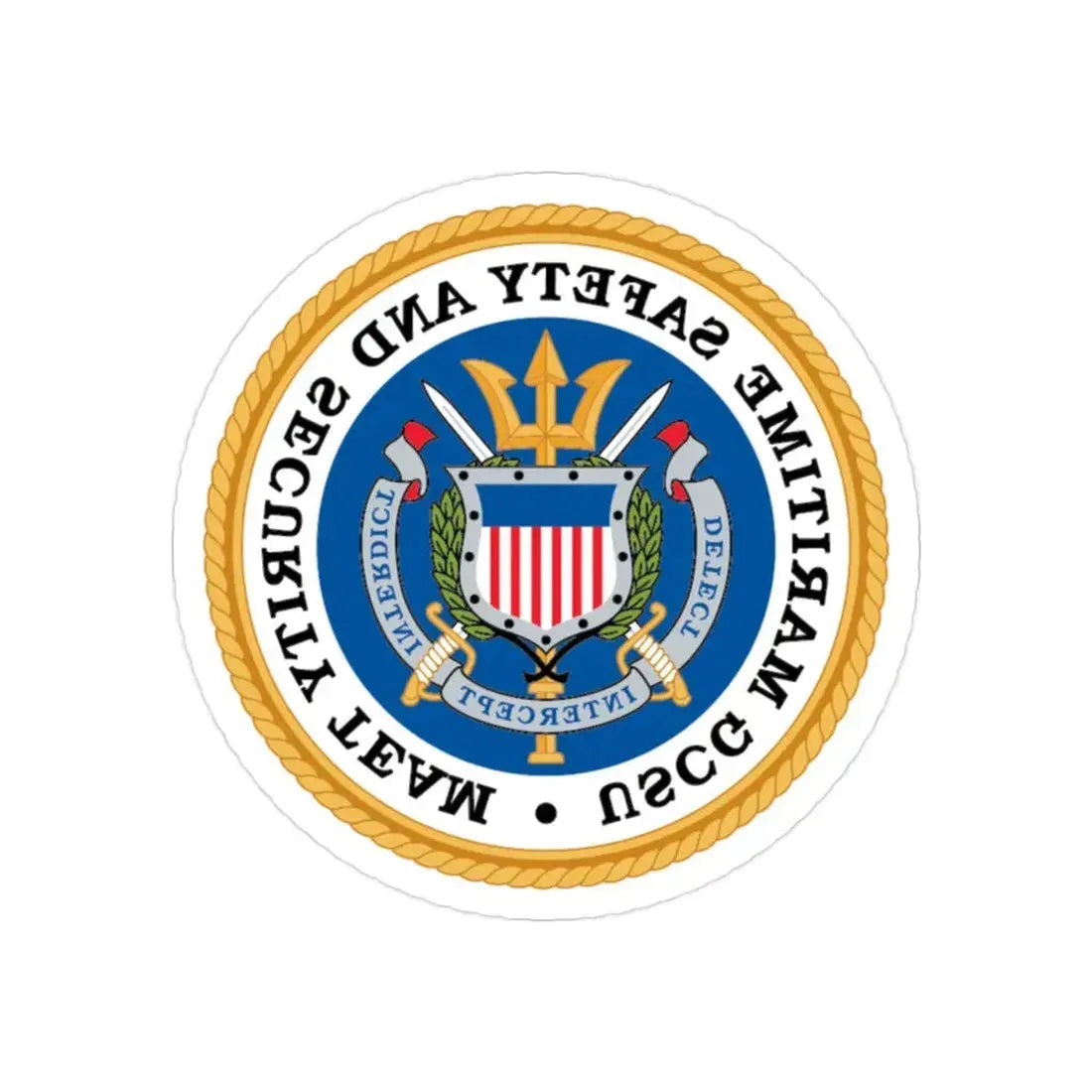 CG Maritime Safety & Security Team (U.S. Coast Guard) REVERSE PRINT Transparent Die-Cut STICKER 2 Inch Die-Cut Transparent - The Sticker Space
