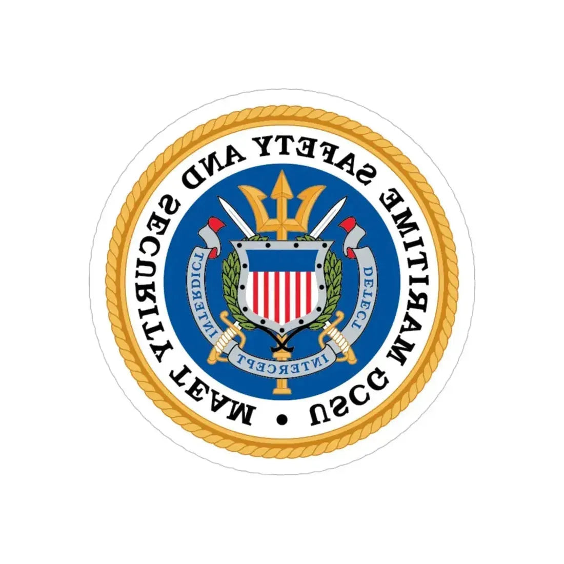 CG Maritime Safety & Security Team (U.S. Coast Guard) REVERSE PRINT Transparent Die-Cut STICKER 4 Inch Die-Cut Transparent - The Sticker Space