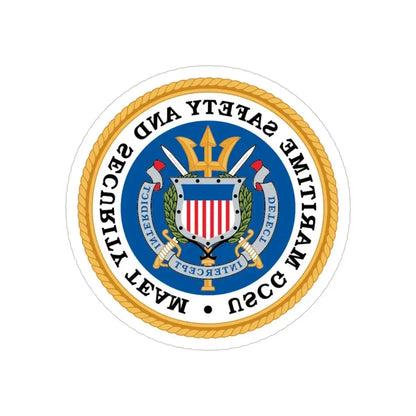 CG Maritime Safety & Security Team (U.S. Coast Guard) REVERSE PRINT Transparent Die-Cut STICKER 4 Inch Die-Cut Transparent - The Sticker Space