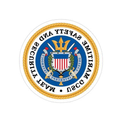 CG Maritime Safety & Security Team (U.S. Coast Guard) REVERSE PRINT Transparent Die-Cut STICKER 5 Inch Die-Cut Transparent - The Sticker Space
