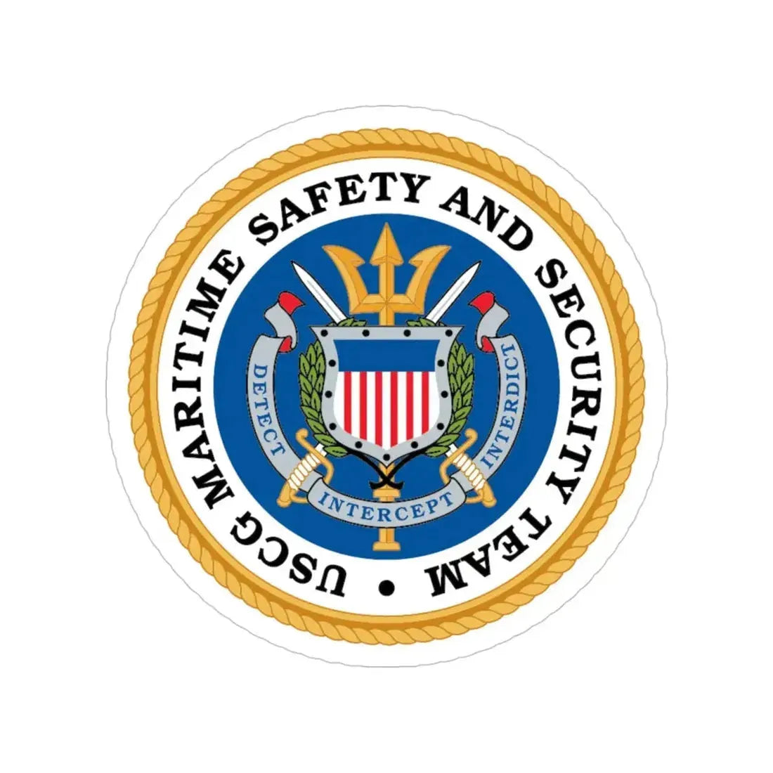 CG Maritime Safety & Security Team (U.S. Coast Guard) Transparent STICKER Die-Cut Vinyl Decal 4 Inch - The Sticker Space