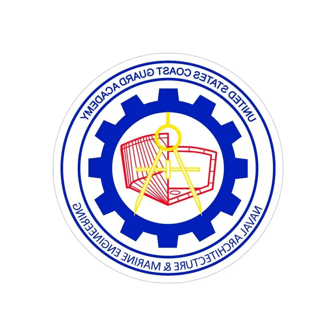 CG Naval Architecture & Marine Eng (U.S. Coast Guard) REVERSE PRINT Transparent Die-Cut STICKER 4 Inch Die-Cut Transparent - The Sticker Space