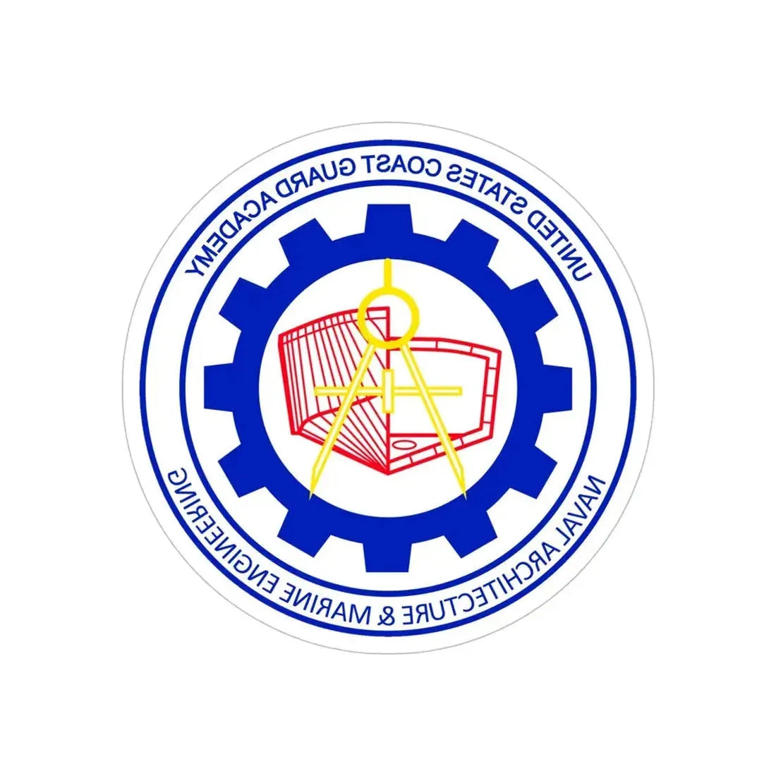 CG Naval Architecture & Marine Eng (U.S. Coast Guard) REVERSE PRINT Transparent Die-Cut STICKER 5 Inch Die-Cut Transparent - The Sticker Space