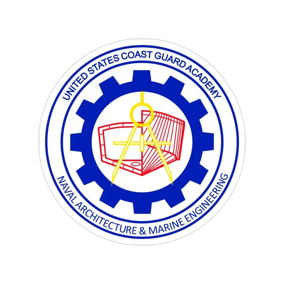 CG Naval Architecture & Marine Eng (U.S. Coast Guard) Transparent STICKER Die-Cut Vinyl Decal 3 Inch - The Sticker Space