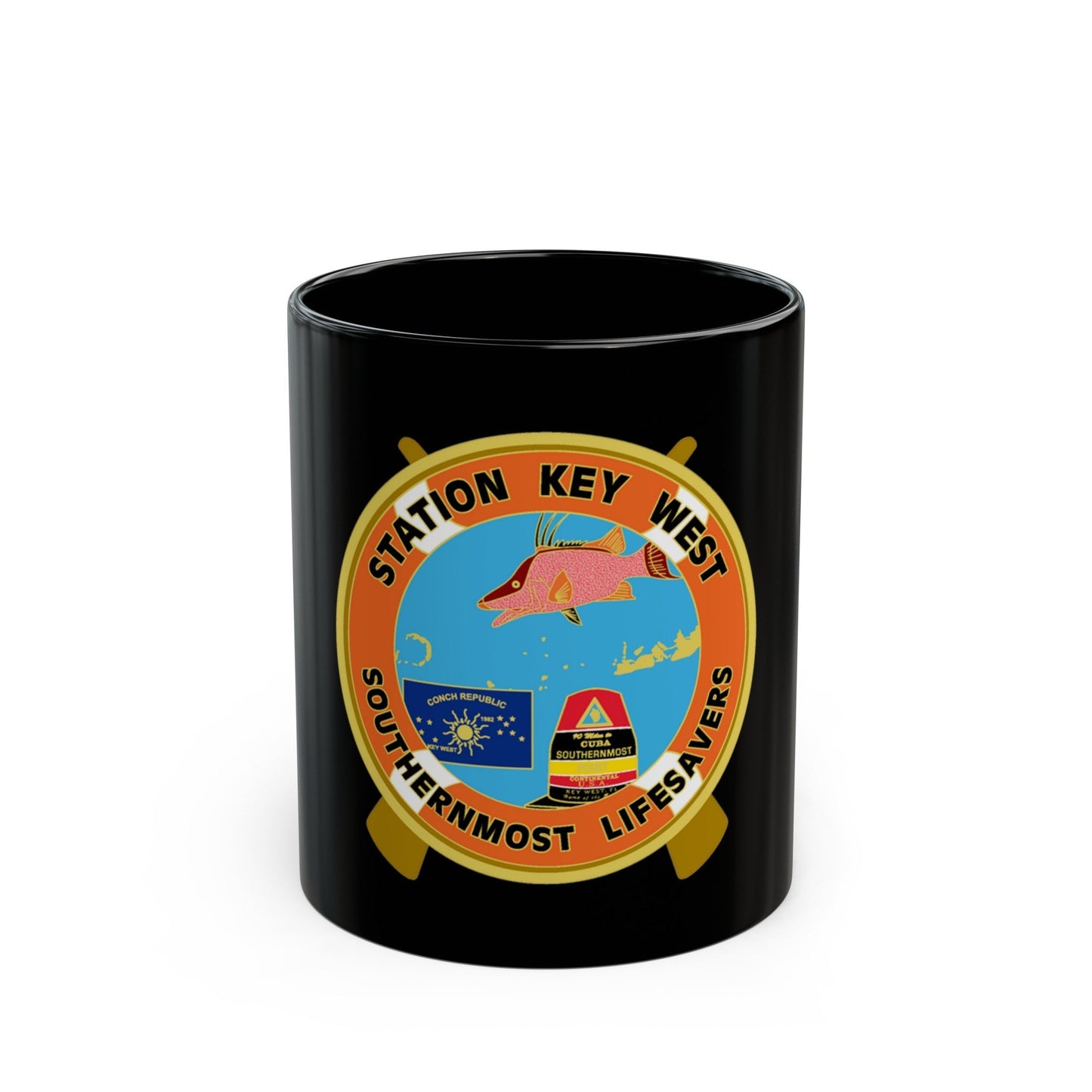 CG Station Key West (U.S. Coast Guard) Black Coffee Mug-11oz-The Sticker Space