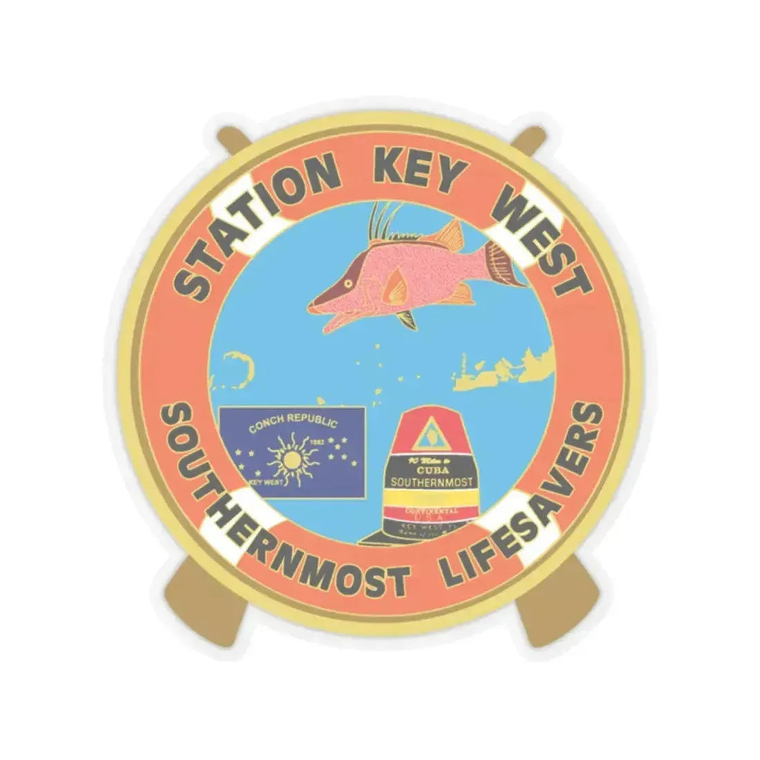 CG Station Key West (U.S. Coast Guard) STICKER Vinyl Kiss-Cut Decal 2 Inch Transparent - The Sticker Space