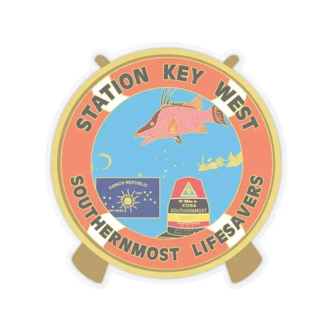 CG Station Key West (U.S. Coast Guard) STICKER Vinyl Kiss-Cut Decal 4 Inch Transparent - The Sticker Space