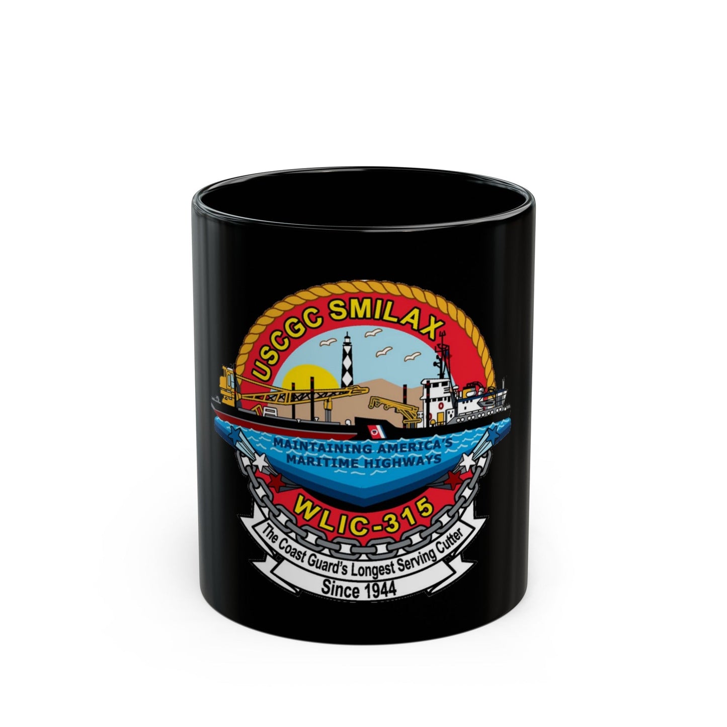 CGC Smilax WLIC 315 (U.S. Coast Guard) Black Coffee Mug-11oz-The Sticker Space