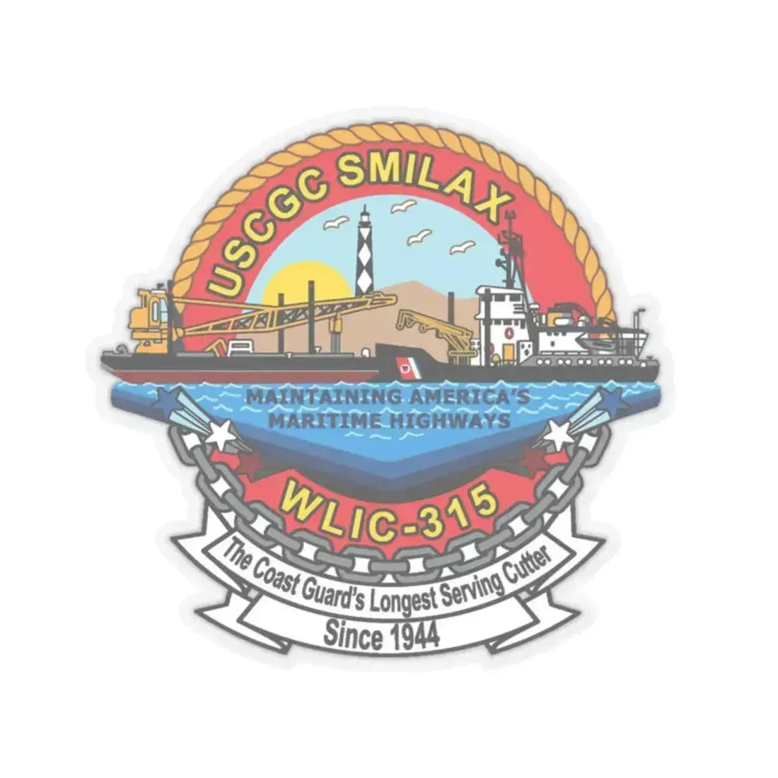 CGC Smilax WLIC   315 (U.S. Coast Guard) STICKER Vinyl Kiss-Cut Decal 2 Inch Transparent - The Sticker Space