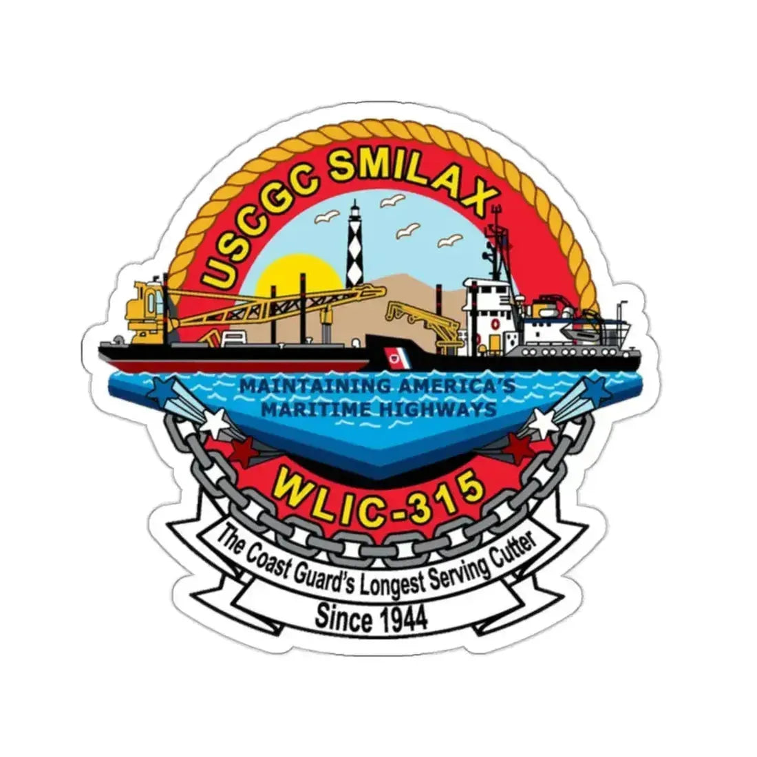CGC Smilax WLIC   315 (U.S. Coast Guard) STICKER Vinyl Kiss-Cut Decal 2 Inch White - The Sticker Space