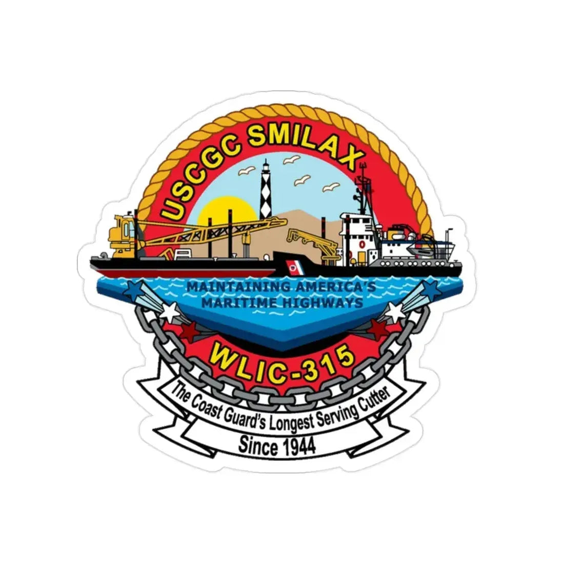 CGC Smilax WLIC 315 (U.S. Coast Guard) Transparent STICKER Die-Cut Vinyl Decal 2 Inch - The Sticker Space