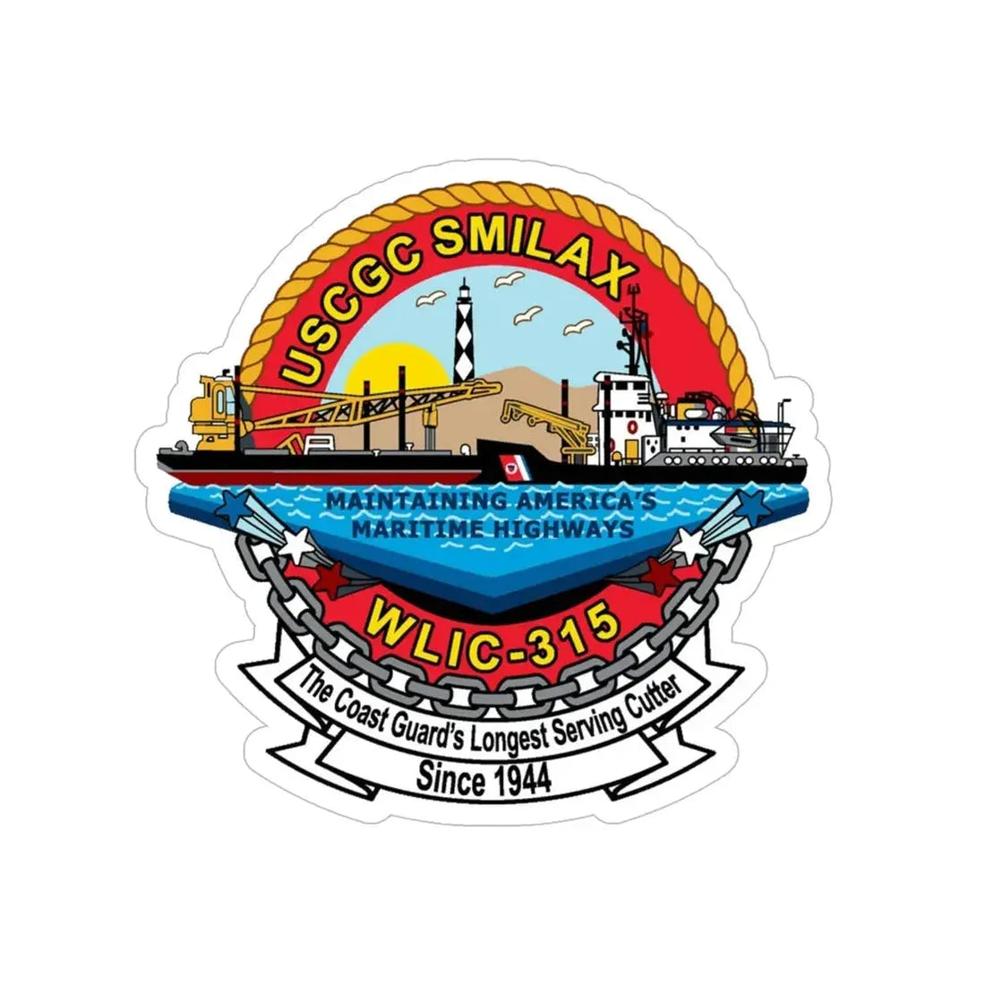 CGC Smilax WLIC 315 (U.S. Coast Guard) Transparent STICKER Die-Cut Vinyl Decal 6 Inch - The Sticker Space