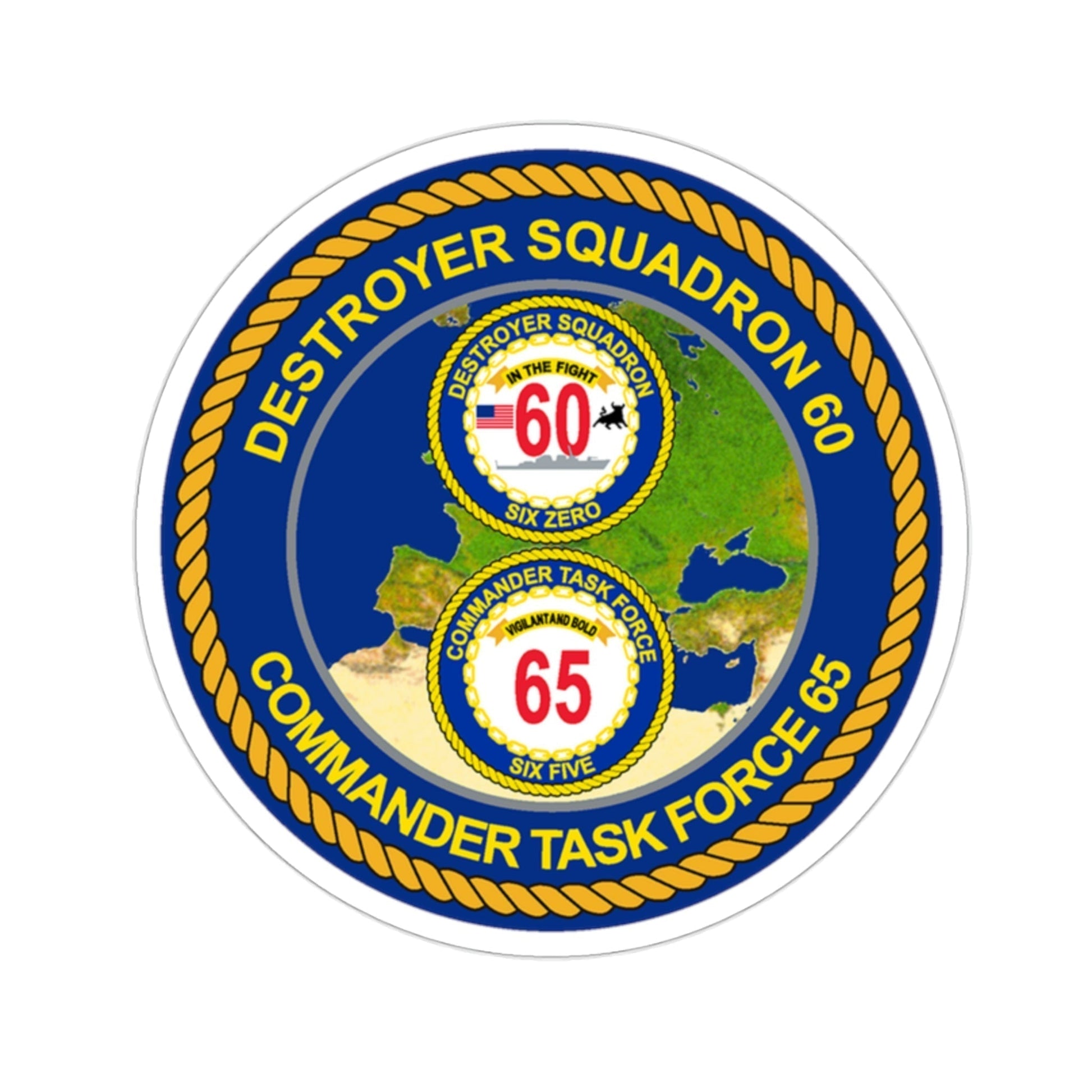 CGLO DESRON 60 CTF 65 Destroyer Squadron 60 and Command Task Force 65 Rota Spain (U.S. Navy) STICKER Vinyl Die-Cut Decal-2 Inch-The Sticker Space