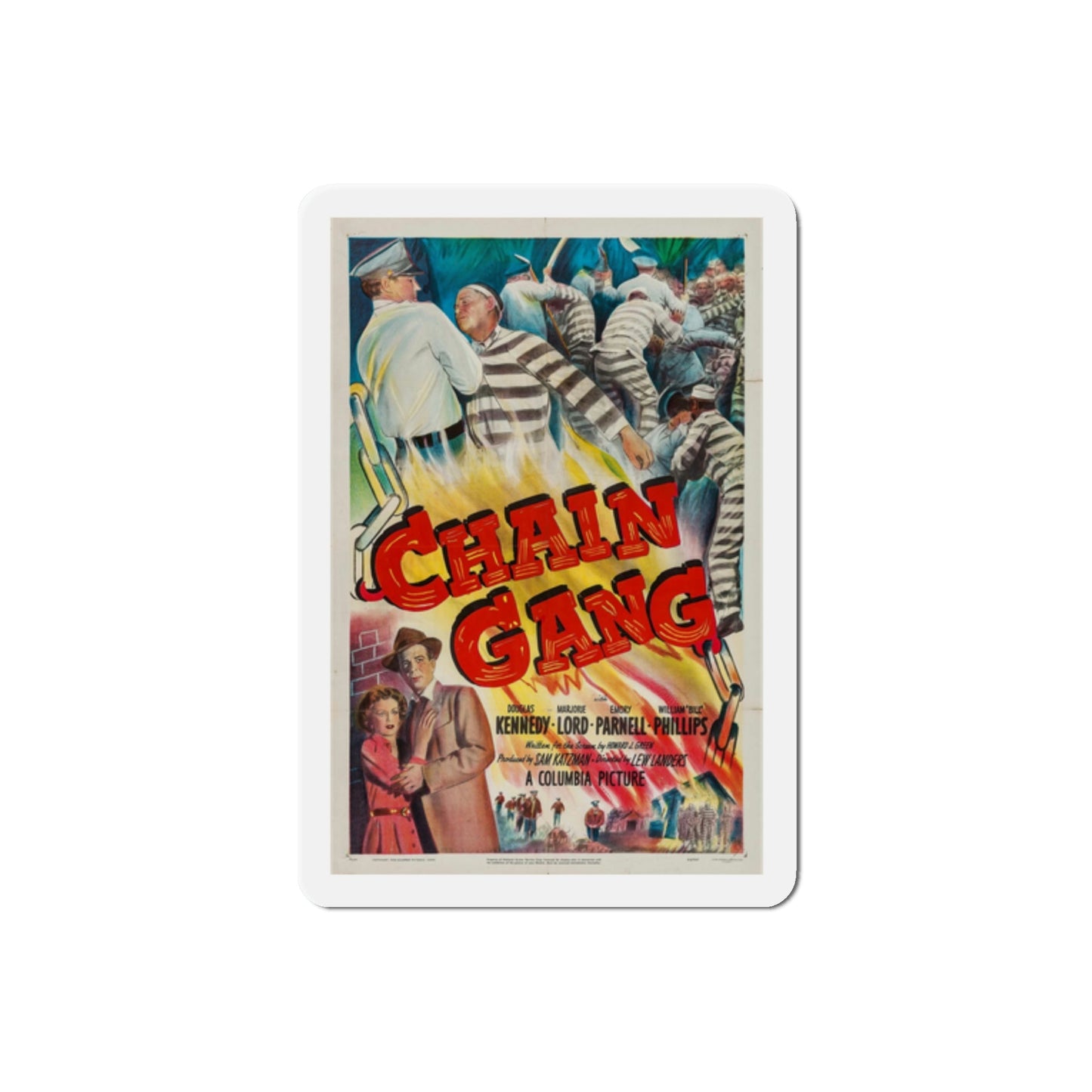 Chain Gang 1950 Movie Poster Die-Cut Magnet-2 Inch-The Sticker Space